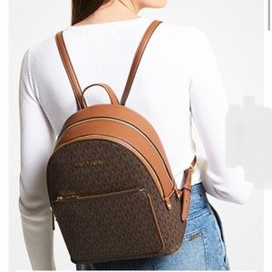 Michael Kors Adina backpack medium brown Signature bag new